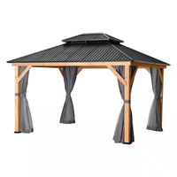 Hardtop Patio Gazebo Designed for Year-Round Outdoor Living, 11x13 Ft, Double Roof, Aluminum Frame