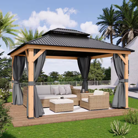 Hardtop Patio Gazebo Designed for Year-Round Outdoor Living, 11x13 Ft, Double Roof, Aluminum Frame