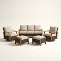 Outdoor Patio Furniture Set Built for All-Weather Use, 5 Piece Wicker, Deep Seating, Swivel Rockers