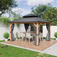 Hardtop Patio Gazebo Designed for Year-Round Outdoor Living, 11x13 Ft, Double Roof, Aluminum Frame