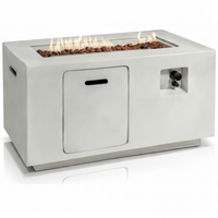 Propane Fire Pit Table Built for Year-Round Warmth, 50,000 BTU Output, Concrete Top, Hidden Tank Storage