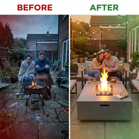 Concrete Fire Pit Table - Rectangular — Before & After