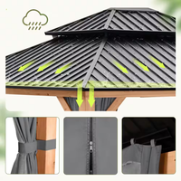 Hardtop Patio Gazebo Designed for Year-Round Outdoor Living, 11x13 Ft, Double Roof, Aluminum Frame