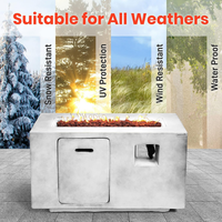 Propane Fire Pit Table Built for Year-Round Warmth, 50,000 BTU Output, Concrete Top, Hidden Tank Storage