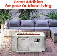 Propane Fire Pit Table Built for Year-Round Warmth, 50,000 BTU Output, Concrete Top, Hidden Tank Storage
